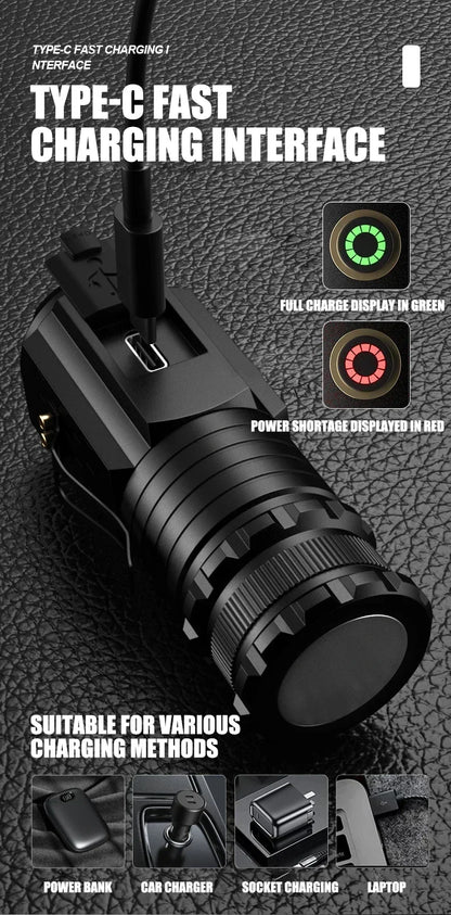 EDC 3 LED Flashlight Rechargeable Mini Tactical Torch with Magnet