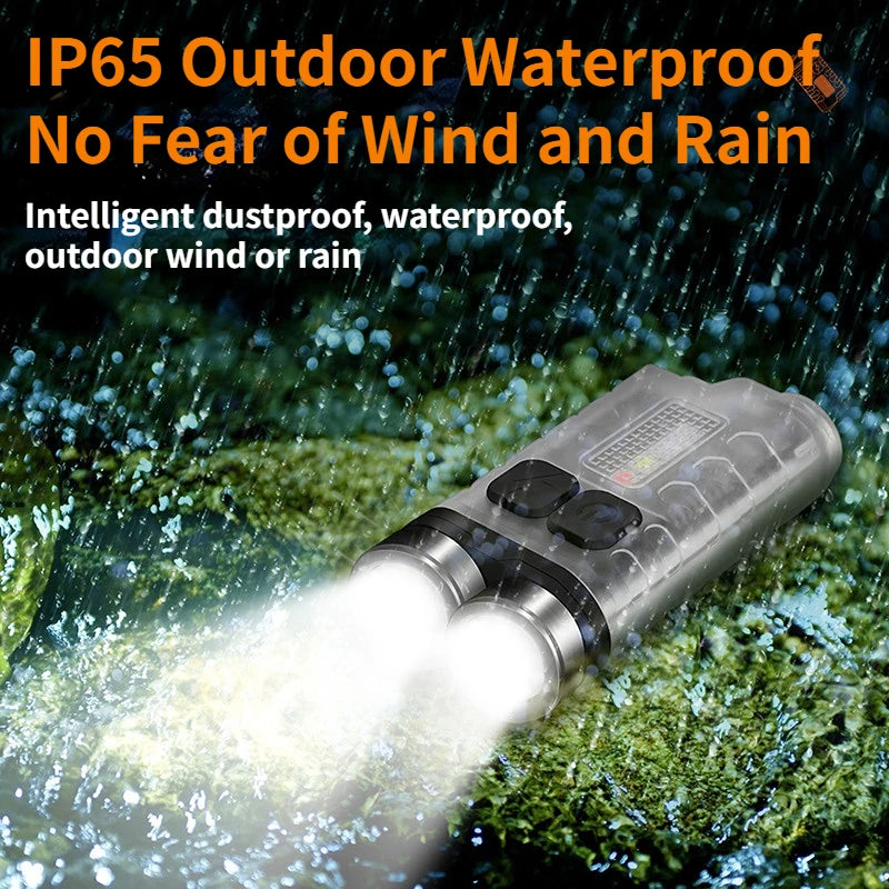 Mini Portable Keychain LED Flashlight TYPE C Rechargeable Camping Hiking Lantern High Power Luminous Flash Light Pocket Torch