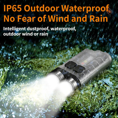 Mini Portable Keychain LED Flashlight TYPE C Rechargeable Camping Hiking Lantern High Power Luminous Flash Light Pocket Torch