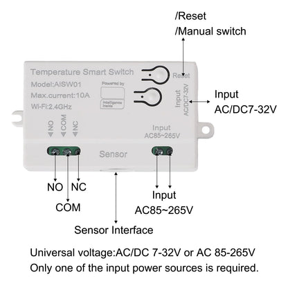 WiFi Temperature and Humidity Sensor with Remote Control Smart Home Automation with For Tuya App for Convenience
