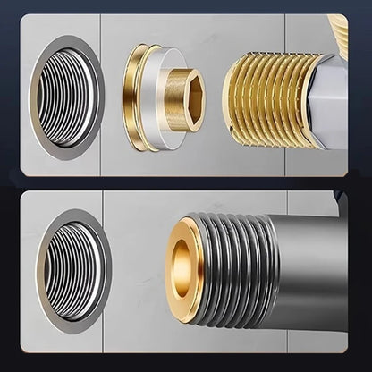 Material-free Sealing Gasket Angle Valve Faucet 4-point Quick Installation Brass Core Replaces Raw Leak-proof Silicone Gasket