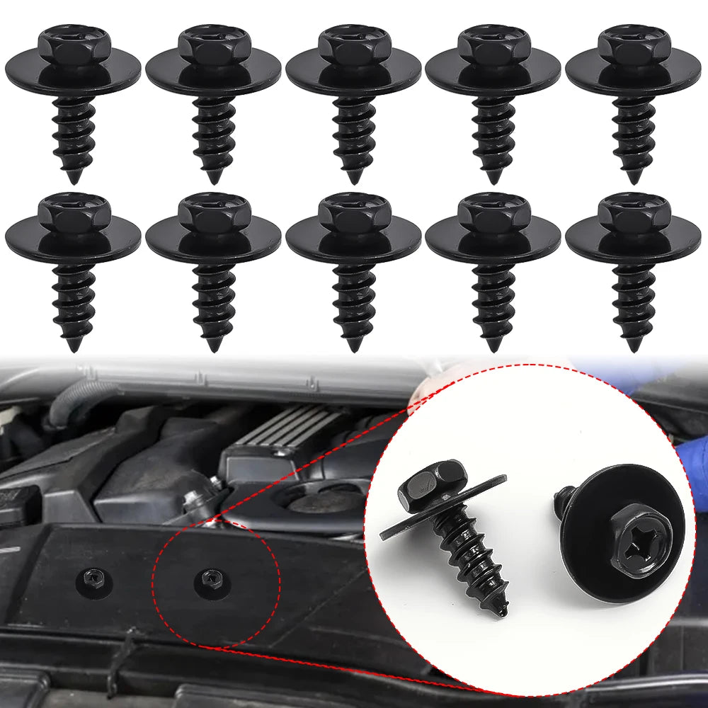 Automotive Hexagonal Self-tapping Screws Fender Splash Guard Rivet Clips 20x24mm 10-50pcs