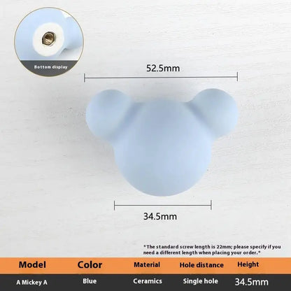 1pc Children's Furniture Handles Nordic Ceramic Children Room Cabinet Handles Macaron Colorful Round Drawer Knobs And Pulls