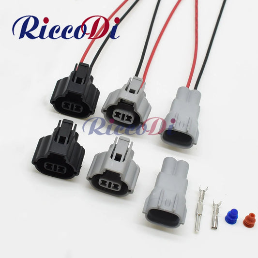 2 pin sealed automotive wire harness connector with sensor housing male female plug