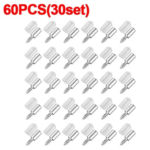 Cross Self-Tapping Screws with Nonslip Rubber Support — Cabinet Board Laminate Glass Partition Shelf Nails 8–100pcs