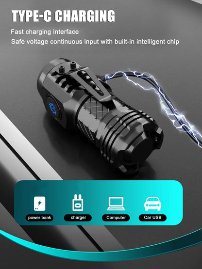 High Quality SST20 LED Flashlight USB Rechargeable Pen Clip Torch