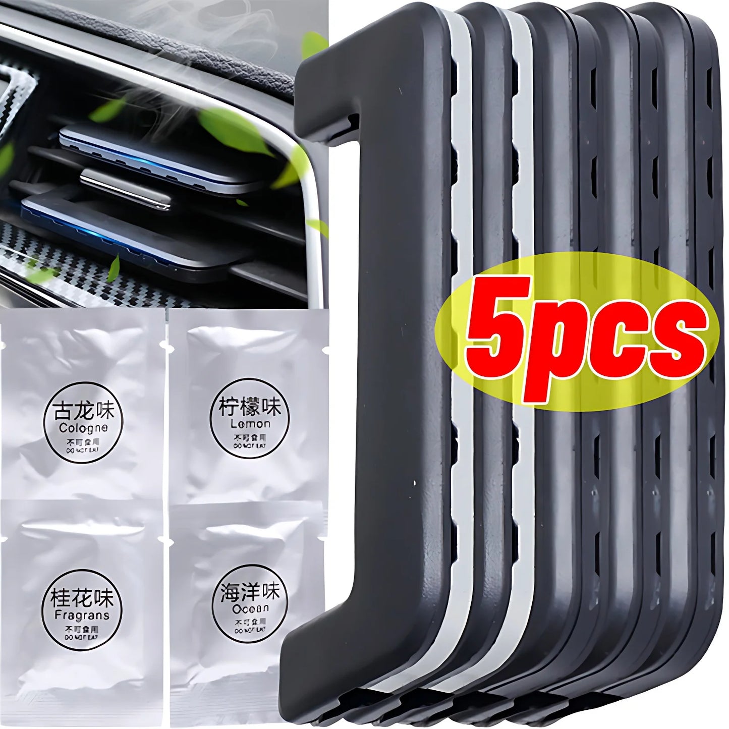 Car Air Outlet Aromatherapy Clip Solid Aromatherapy Strips Set 8cm Auto Air Vent Wind Direction Paddle Hidden Fragrance Clip