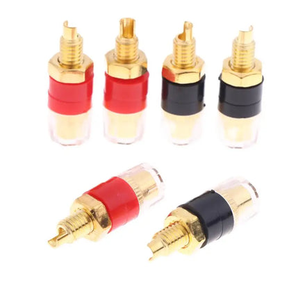4/10Pcs Brass Terminal Connector With Transparent Shell Banana Plug Socket 4mm Gold Plated HIFI Ser Amplifier Binding Posts