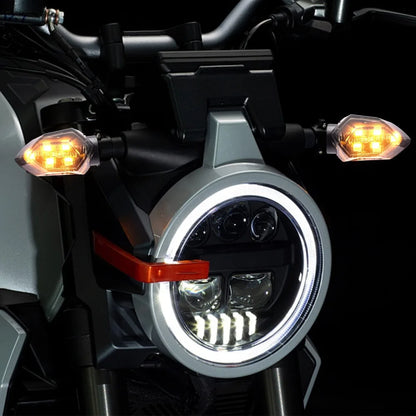 4/2pcs Mini Motorcycle Smoke Lens Turn Signal Light 5LED 12V Amber Blinker Lamp Motorcycle Universal Led Blinker Indicator Light