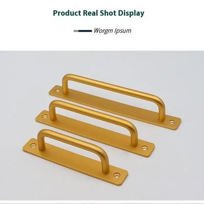 New Aluminium Alloy Punch-Free Furniture Cabinet Handle Sliding Door Pull and Flush Hardware Set for Wood Door Drawer