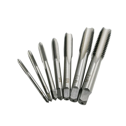 7Pcs For M3 Metric Thread Tap Drill Bits Set with HSS Straight Fluted Screw Taps for Stainless Steel and General Steel