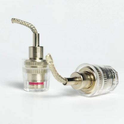 Clear Speaker Binding Posts with Banana Plug Sockets Gold-Plated Copper Terminals for Amplifier HiFi Audio Speakers