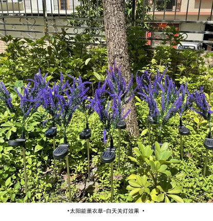 1PC Solar Lights Outdoor Decorative, Purple Lavender Flower Solar Garden Lamp for Yard, Patio, and Garden Decor