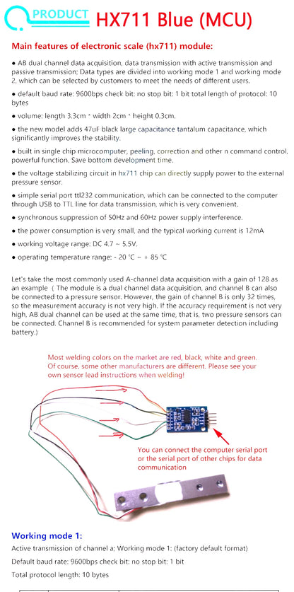 HX711 AD Module with 50Kg Body Load Cell Weighing Sensor and Measurement Tools