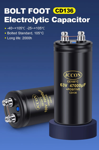 400V 3300µF CD136 Bolt Electrolytic Capacitor 63.5x105mm CE 105℃ With Bracket 2000H
