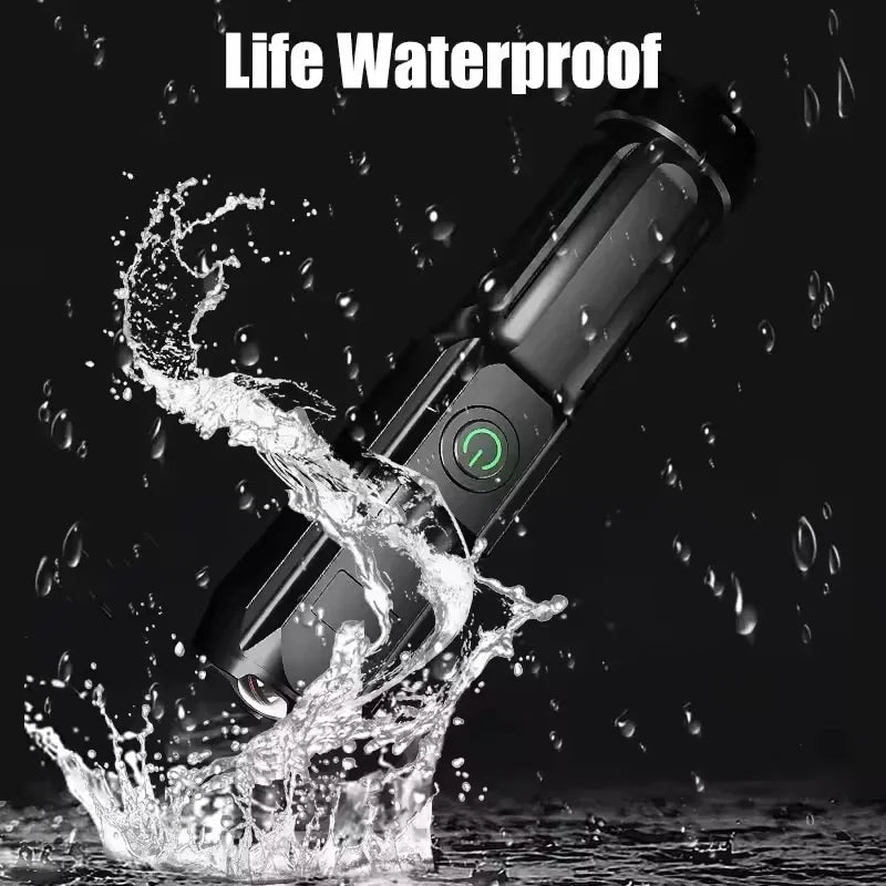 Ultra Bright Rechargeable LED Flashlight Zoomable Waterproof Torch