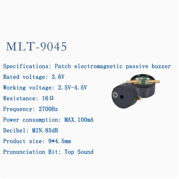 Active and Passive Electromagnetic Patch Buzzers MLT-4020 MLT-5018 MLT-5020 MLT-5030 5525 7525 8530 8540 9025 9032 9045 MLT9650