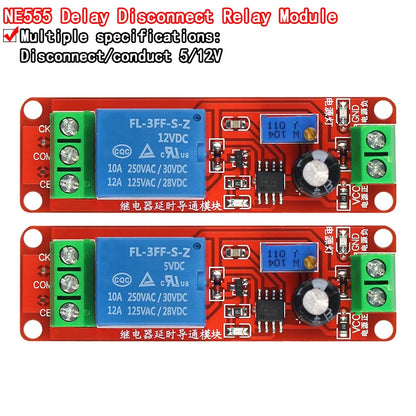 DC 5V/12V Time Delay Relay Module NE555 Timer Control Switch for Car and Electronics