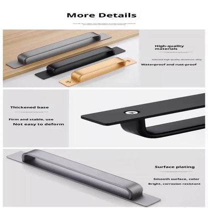 Drill-free Aluminum Handle for Sliding Door Window Drawer Bathroom Push-Pull