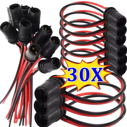 T10 W5W 147 Bulb Socket Holder Connector Car Wedge Light Rubber Plug Extension Wire Harness Adapter Auto Instrument Lamp Parts