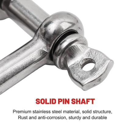 Stainless Steel D Link Shackle Ring Hooks Lifting Shackle Lock Wire Rope Clips D-Type Rigging Shackle Hooks Boat Hardware Tools