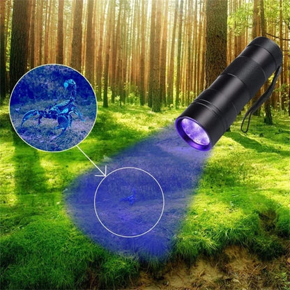 9-128 LED Ultraviolet Blacklight UV Light Lamp Detector for Dog Urine Stains Outdoor Waterproof 9-100 LED UV Flashlight Camping