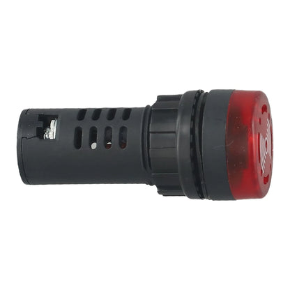 22mm Sound & Light Alarm — AD16-22SM Red LED Buzzer, AC/DC 12V/24V/220V