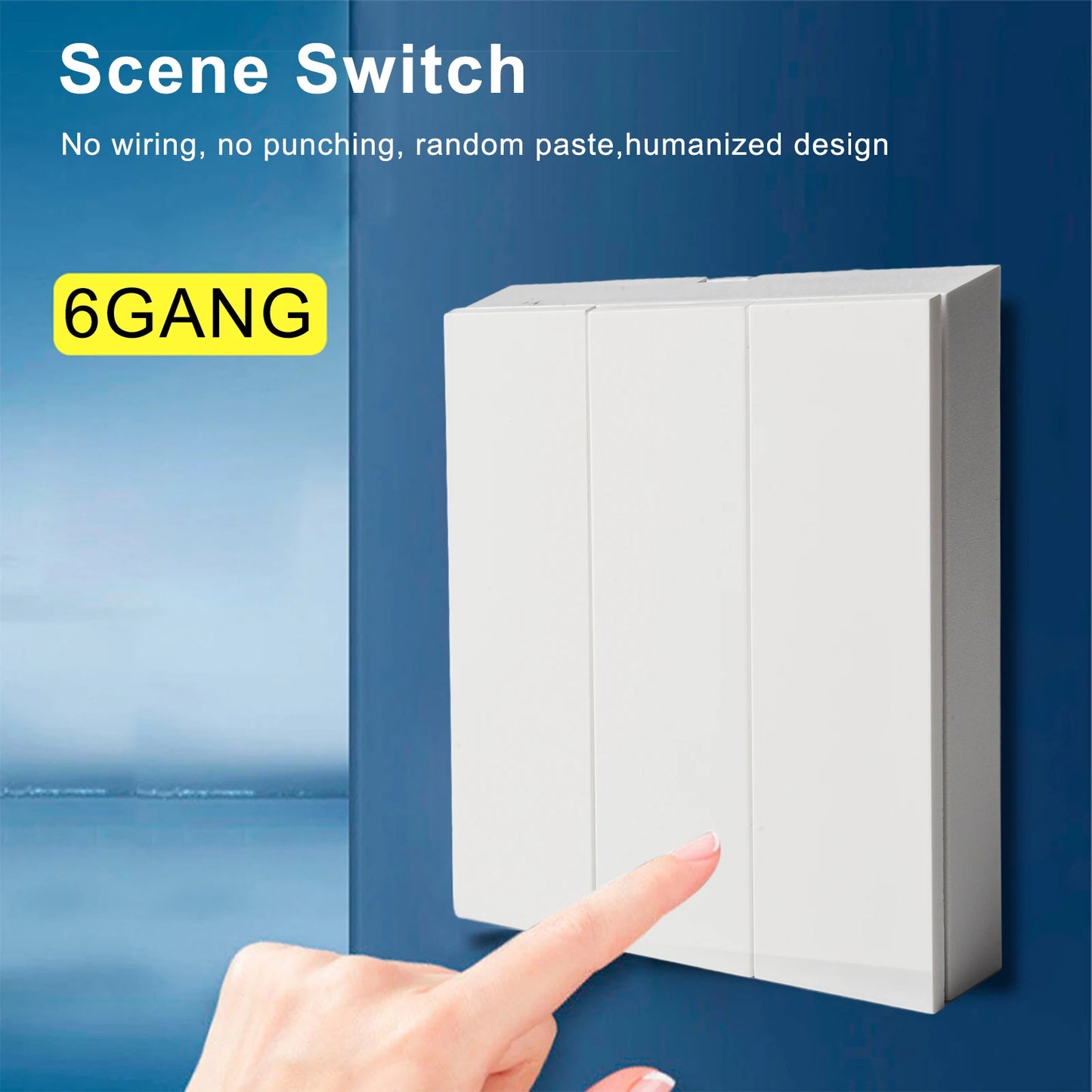 86*86*15mm Wireless Scene Switch APP Intelligent Control No Wiring Wireless Remote Control Control Other Devices