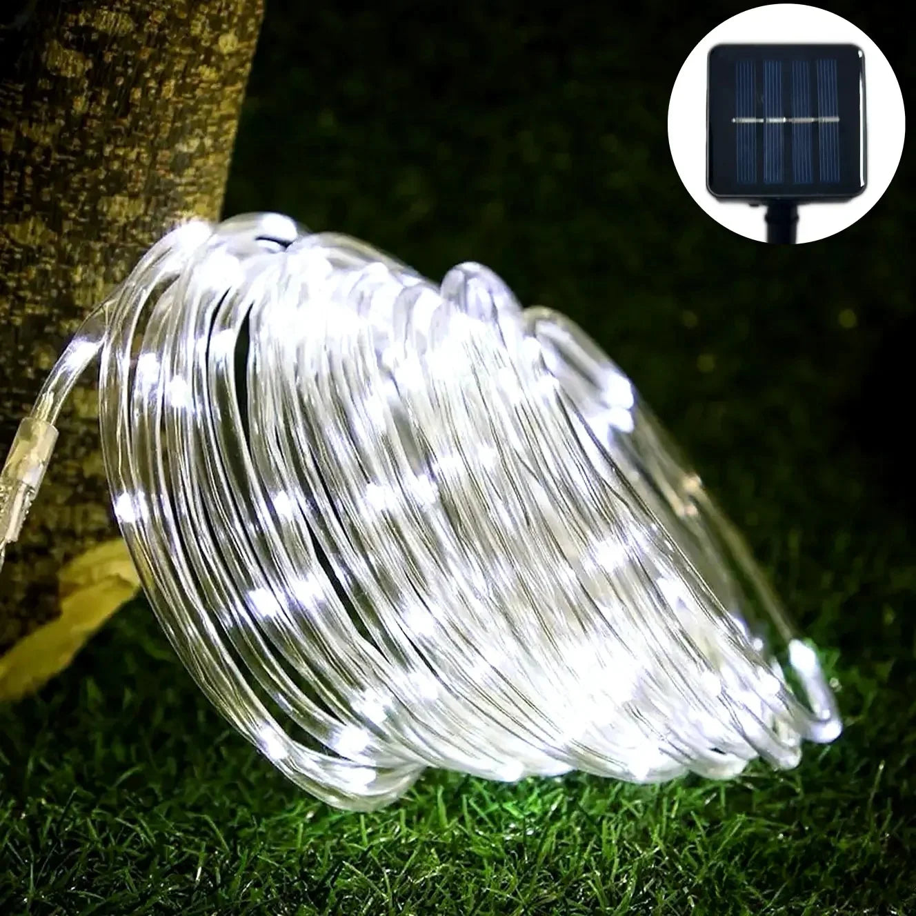 2026 Christmas Decoration Solar LED Outdoor Light String, Garden Terrace Wedding Party Tree Rope Fairy Tube