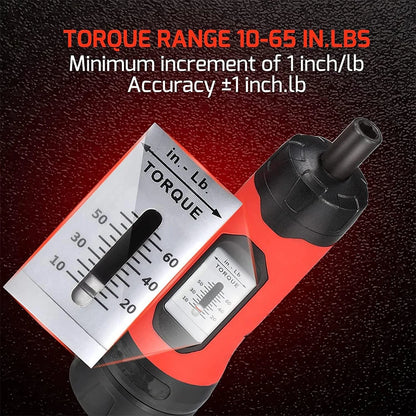 Manual Preset Torque Driver Screwdriver 1/4Inch Drive Wrench Non-Slip 10-65In.lb Non-slip Ergonomic Handle Wrench For Electrical