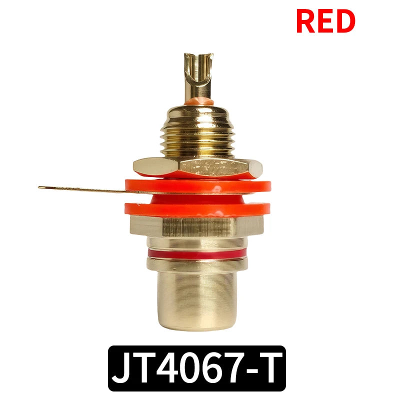 RCA Plug and Jack Set Brass Gold Plated Audio Connectors for Preamp DIY Projects Home Theater Sound Systems