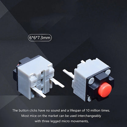 10Pcs Wireless Mouse Wired Mouse Button Micro Switch DIY Accessories For Kailh Mute Button 4.3/7.3MM Silent Switch