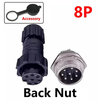 5/20 Sets GX16 M16 QL16 16MM Aviation Plug & Socket, Male Female Docking Back Nut Panel Mounted Connector with 2/3/4/5/6/7/8/9 Pins