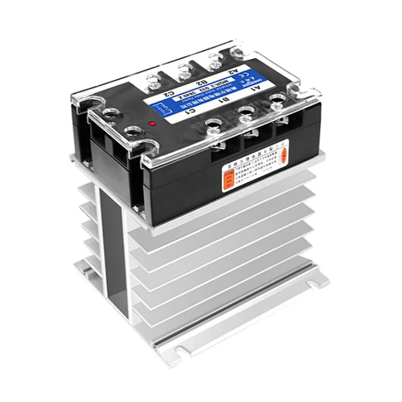Aluminum Heat Sink for SSR Solid State Relay 10A–100A 12V–220V Cooling Base Single/Three Phase