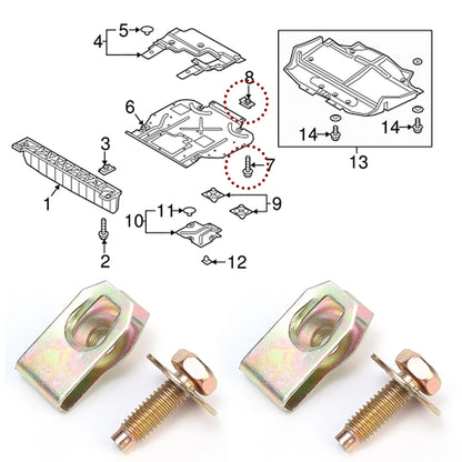 Car Body Bolts & U-nut Clips M4/M5 Engine Under Cover Splash Shield Body Bumper Fender Push Clips Universal Auto Accessories