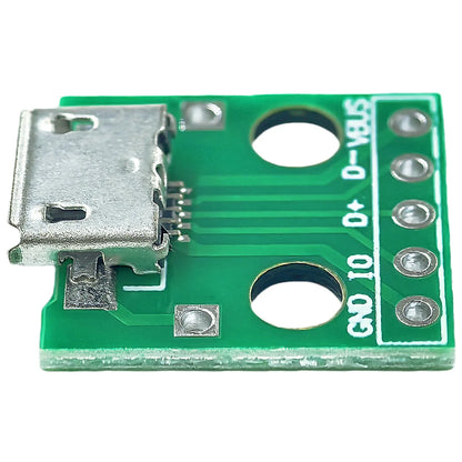 Micro USB to DIP Adapter 5-Pin Female Connector PCB Converter for Breadboard and DIY Electronics