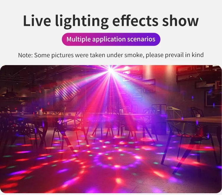 Sound Activated LED Disco Ball Light with Remote Remote Party Lamp