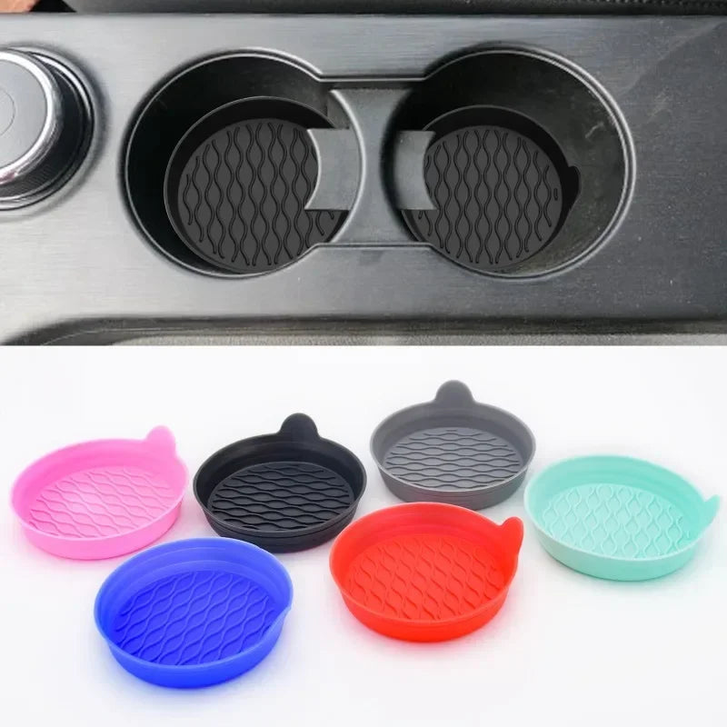 Non-Slip Car Coaster Universal Silicone Mat for Car Water Cup Auto Anti-Slip Cup Pad Drink Holder Mat Decoration Accessories
