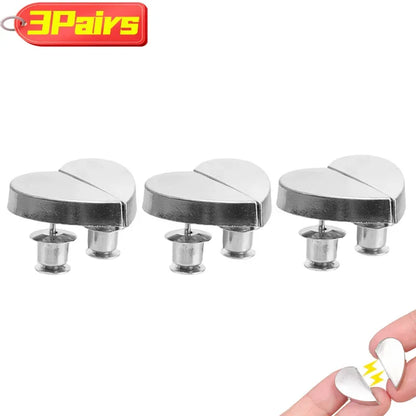 Heart-Shaped Curtain Magnetic Clips — Nail-Free Detachable Window Curtain Magnet Buckle Adjustment Buttons