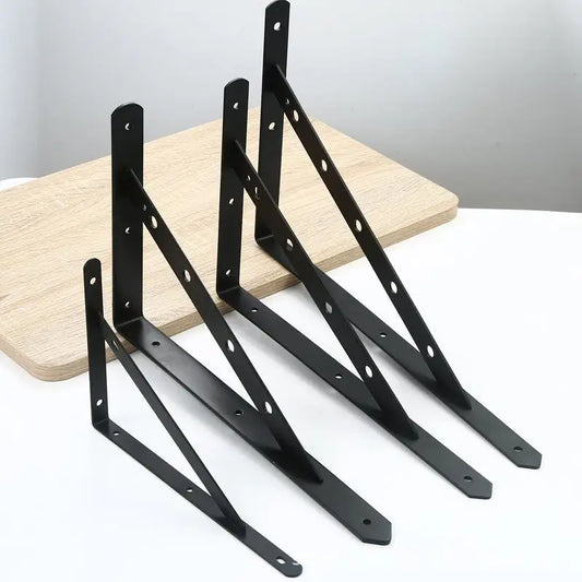 2Pcs Wall Mount Joint Angle Without Screws Tripod Brack Shelf Floating Shelf Heavy Duty Black/White Steel For Decorative