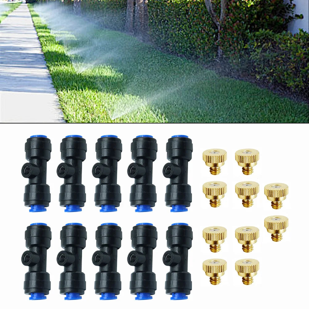 10-Pack Brass Water Spray Atomizers For Efficient Garden Cooling & Irrigation Easily Installed And Removed