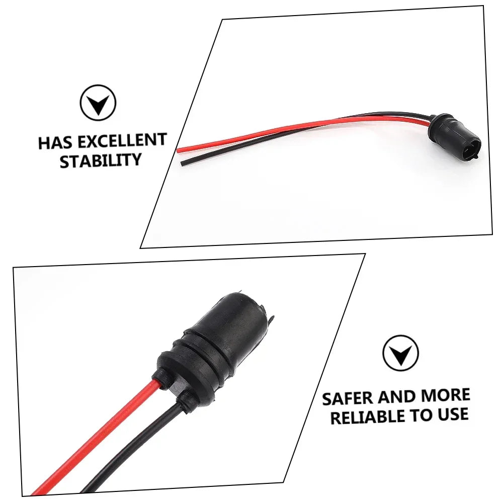 DC12V T10 W5W 147 Bulb Socket Connector Wire Harness Holder 14cm