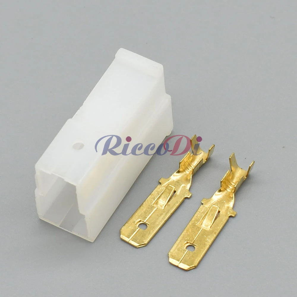 2 Pin 6.3mm Automotive Wiring Harness Connector Plug With Wire 161971989 / 161971988