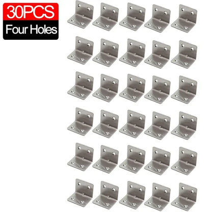 Universal Stainless Steel 90 Degree Corner Bracket Right Angle Fixed Bracket for Wood Furniture Bedframe Cabinet Accessories