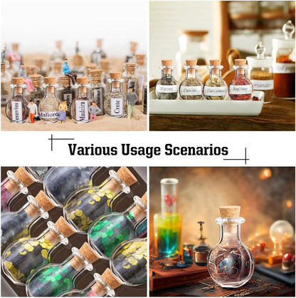 Mini Glass Bottles with Cork Stoppers — DIY Vials for Wedding, Birthday & Party Favors
