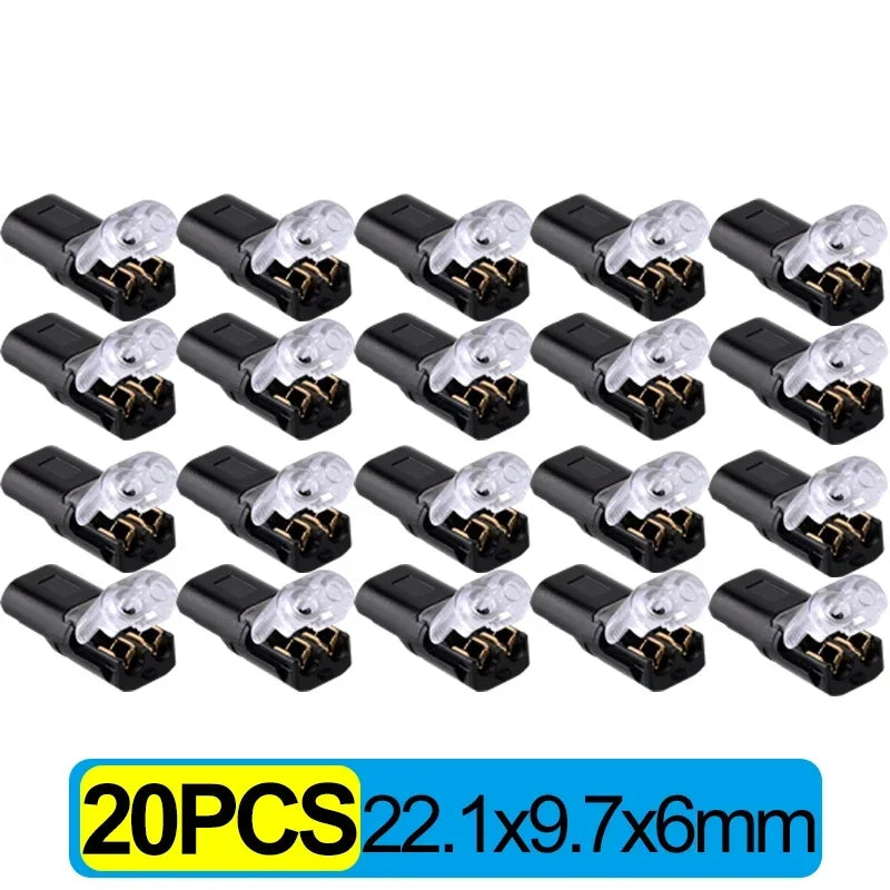 100x Waterproof Plug Wire Connector 2 Pin Way Cable Plug Car Electric Wire Snap Connectors Strip Terminal Connection Wholesale