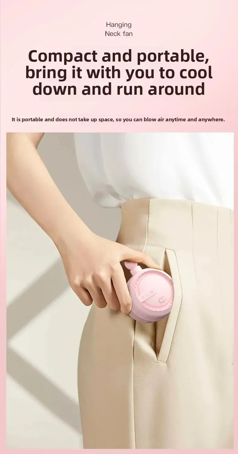 Clip-on Mini Waist Fan 3-Speed USB-C Rechargeable Portable Fan