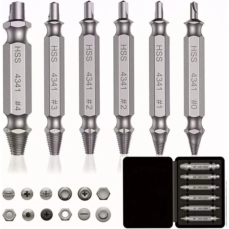 Screw Extractor Drill Bit Set Bolt Remover Tool 4/6pcs
