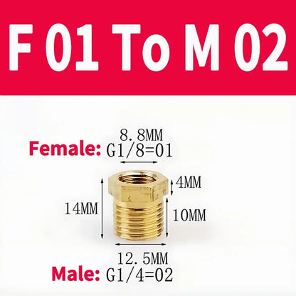 Brass BSP Reducing Hexagon Bushing Adapter Fitting Male to Female Connector for Fuel Water Gas Oil 1/8" 1/4" 3/8" 1/2" 3/4" 1"