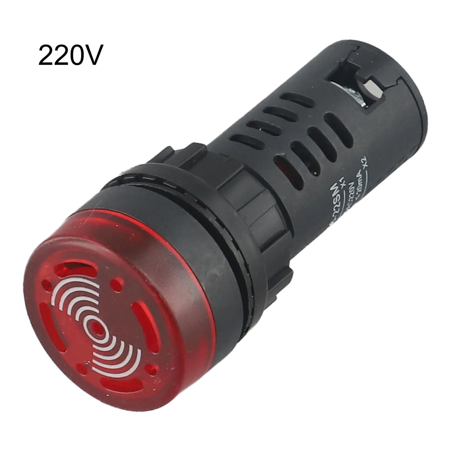 22mm Sound & Light Alarm — AD16-22SM Red LED Buzzer, AC/DC 12V/24V/220V
